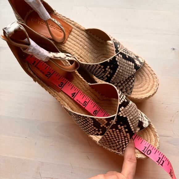 TORY BURCH snake Leather espadrilles Size 9 - Picture 3 of 9